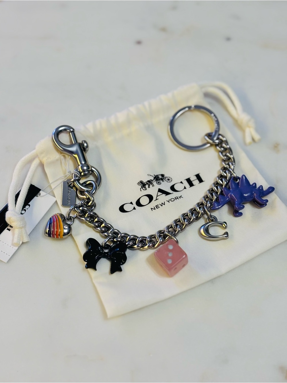 Coach Authentic Silver-Tone Charm Bag Charm NWT & Dustbag